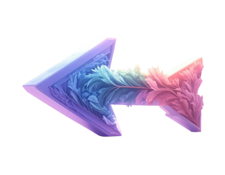 3D arrow, frosted, vibrant colors, gradient, abstract - Powered by Adobe