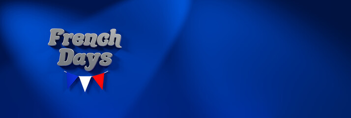 fond avec titre et couleurs tricolores françaises pour les french days - illustration 3D