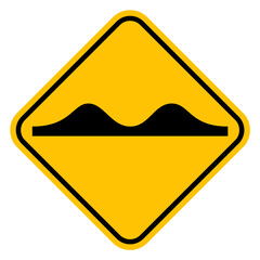 wave road icon - traffic sign