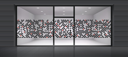 Modern square vector background. Artistic glass design for office. Frosted window film design.