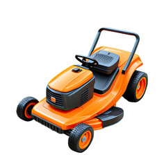 Fototapeta premium Orange lawnmower, top view