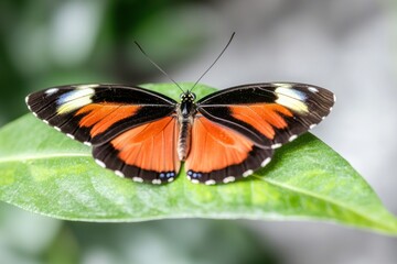 Fototapeta premium Capturing the beauty of a vibrant butterfly in nature close-up serene environment macro photography