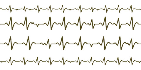 Abstract vector illustration of a green heartbeat pulse line on a monitor creating a heart symbol, representing health and medical cardiology