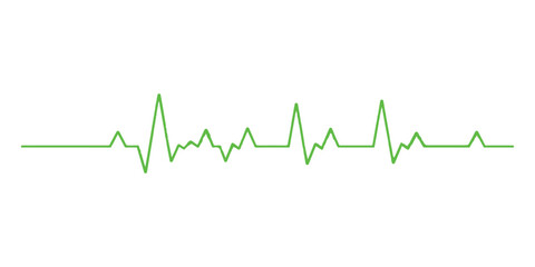 Green line wave heartbeat on ECG monitor, a medical graph illustration of a healthy heart pulse rate vector