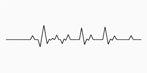 Blue vector graphic of a heartbeat cardiogram showing a pulse wave on a medical monitor line