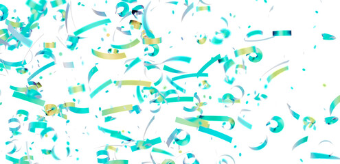 Colorful confetti falling on white background. Perfect for celebrations, parties, and festive designs.