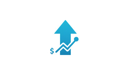 Fototapeta premium blue icon pointing concept arrow success business up profit growth economic 41364038 1