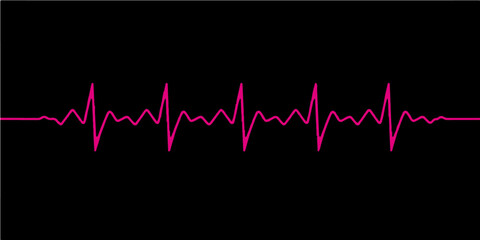 Red medical cardiogram line showing the frequency of a pulse on a hospital monitor screen