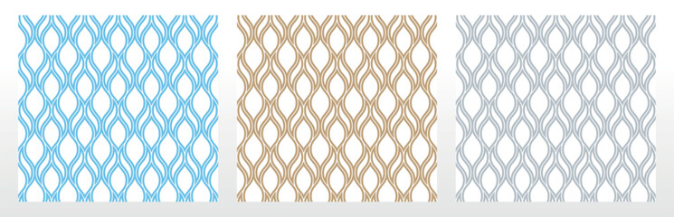 Fototapeta premium Set of abstract geometric patterns. Seamless vector backgrounds. Colored ornaments Graphic modern patterns Simple lattice graphic design