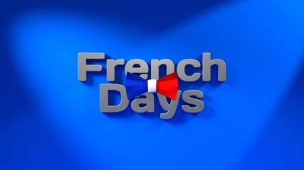 fond avec titre et couleurs tricolores françaises pour les french days - illustration 3D