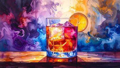 Colorful cocktail illustration