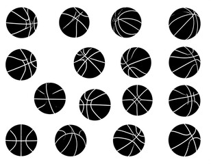 Basketball icons, various angles