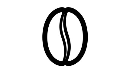 Stylized coffee bean symbol evokes warmth, aroma, and energetic mornings with simple lines