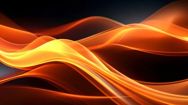 Abstract orange flowing shapes
