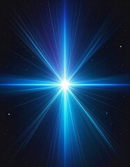 Naklejka premium A bright blue light shoots out from the center of a swirling abstract background