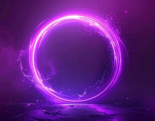 Abstract glowing circle on a dark background