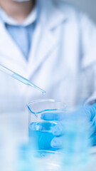 Fototapeta premium Professional young Asian woman scientist working in laboratory science research experiment pharmaceutical technician new innovation discovery scientific chemistry technology concept