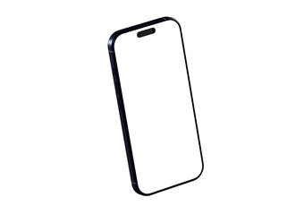 High-quality image of a modern smartphone with a blank screen, perfect for app presentations or website designs.