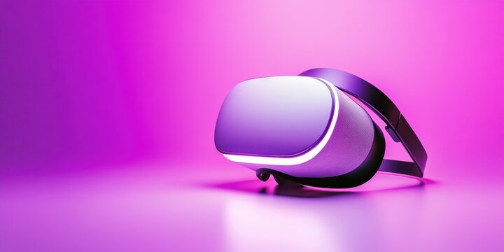 Creative abstract business background with purple VR glasses showcasing modern technology and innovation concepts for corporate presentations and fintech advertising design. - Powered by Adobe