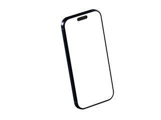 Clean design, black smartphone mockup with blank screen. Perfect for app presentations.