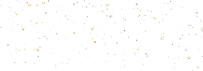 Sparkling winter background with gold stars and snowflakes. Perfect for holiday designs.