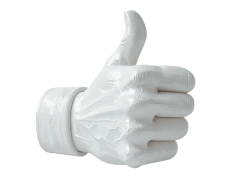 White hand giving a thumbs-up gesture - Powered by Adobe
