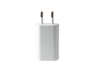 White rectangular wall charger with two prongs (10)