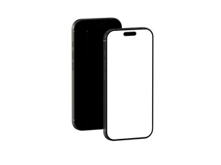 High-quality mockup of two smartphones, one with a black screen and one with a white screen. Perfect for app presentations.