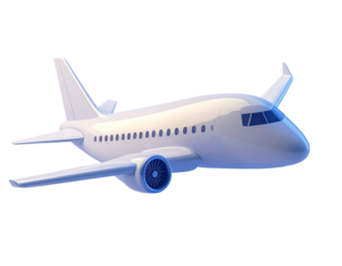 White passenger jet in flight