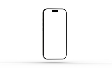 Clean and simple mockup of a modern smartphone with a blank screen, perfect for app presentations or website design.
