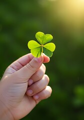 四葉のクローバー 子供の手