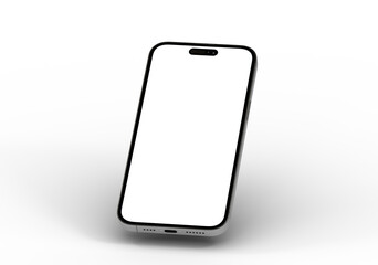 High-quality image of a modern smartphone with a blank screen, perfect for app presentations or website mockups.