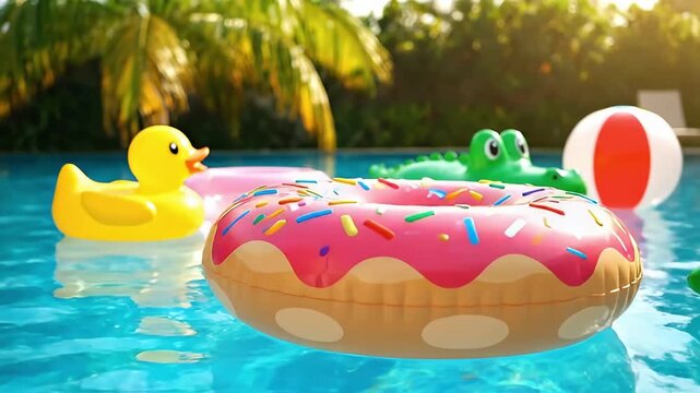 A fun cartoon illustration of a colorful baby duck with an Easter cake and easter eggs