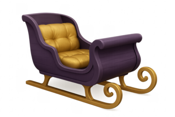 Purple and gold sleigh for christmas celebrations
