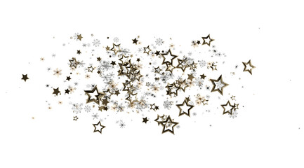 Sparkling gold stars burst across white. Perfect for celebration, holiday, or festive designs.