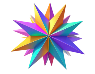 Vibrant, multifaceted starburst design