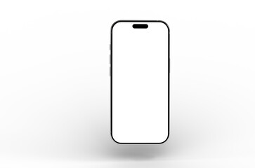 Clean and minimalist image of a modern smartphone with a blank screen, perfect for app presentations or website mockups.  Easy to use and customize.