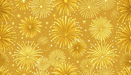 Yellow Gold Fireworks Festival Celebration Background