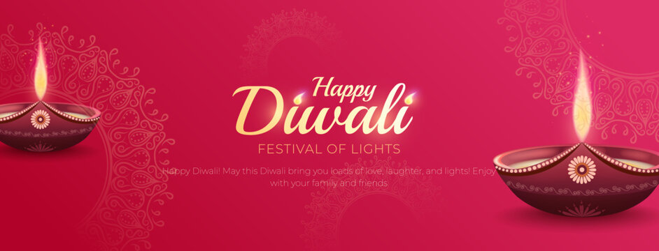 Happy Diwali post and greeting card, indian festival background with fireworks, vector illustration