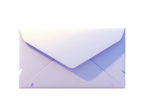 Light purple envelope with subtle floral design