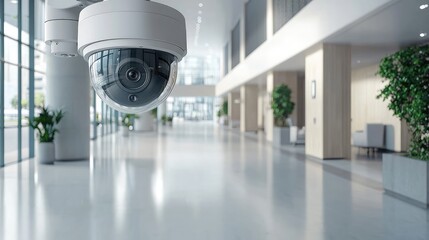 Surveillance Camera with Wide View in Modern Hospital