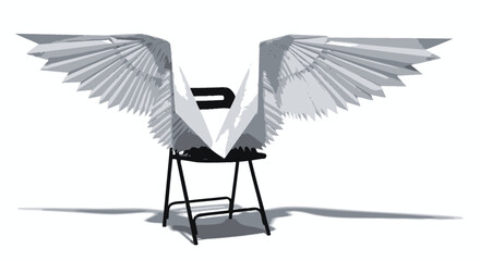 Abstract representation of freedom, a chair symbolizing transformation and dreams