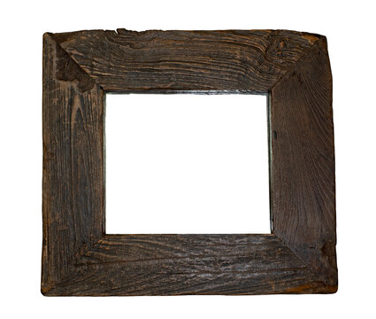 antique square wooden frame with wide sides