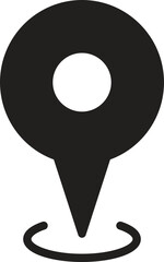 location, map, address icon Map pin icon in solid black design.