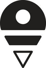 location, map, address icon Iconic ice cream cone silhouette design in black.