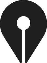 location, map, address icon Black map pin icon representing location or navigation.