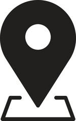 location, map, address icon Location pin icon on a simple background.