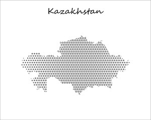 Kazakhstan map of dotted pattern