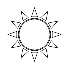 Minimalist Sun Line Art Vector Icon. Simple Outline Design for Weather, Summer, or Logo Projects