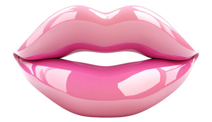 Obraz premium Perfectly Shaped Ultra Glossy Pink Lips 3D Render